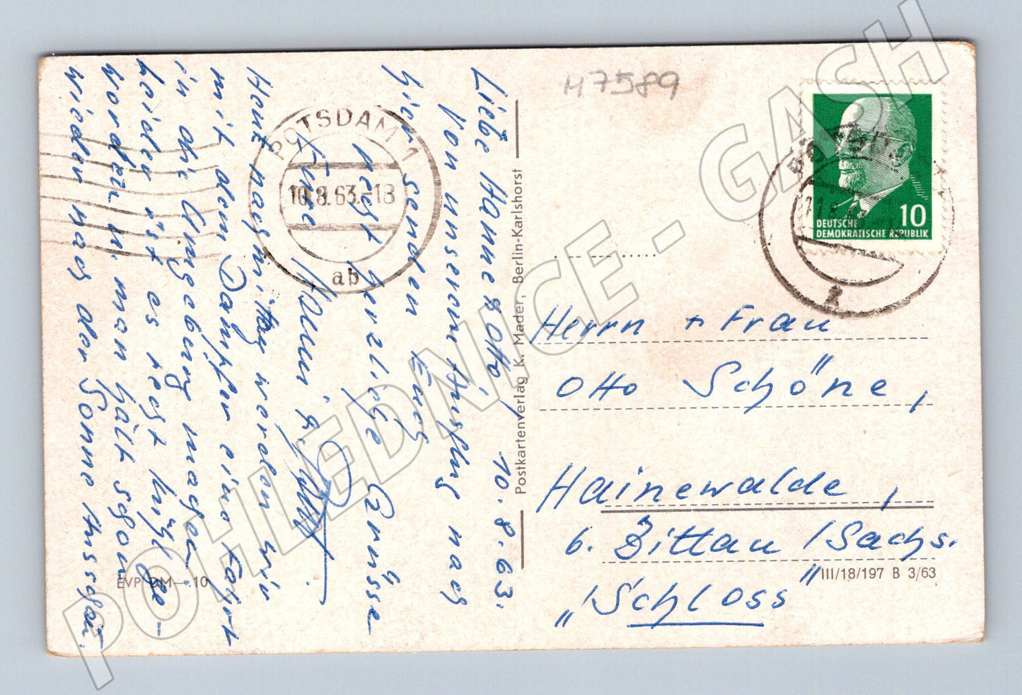 Pohlednice Potsdam Neues Palais 1963 (M7589)