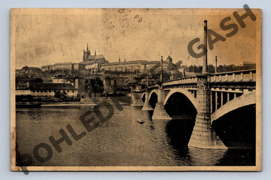 Pohlednice Praha Mánesův most Hradčany ČSR (M759)
