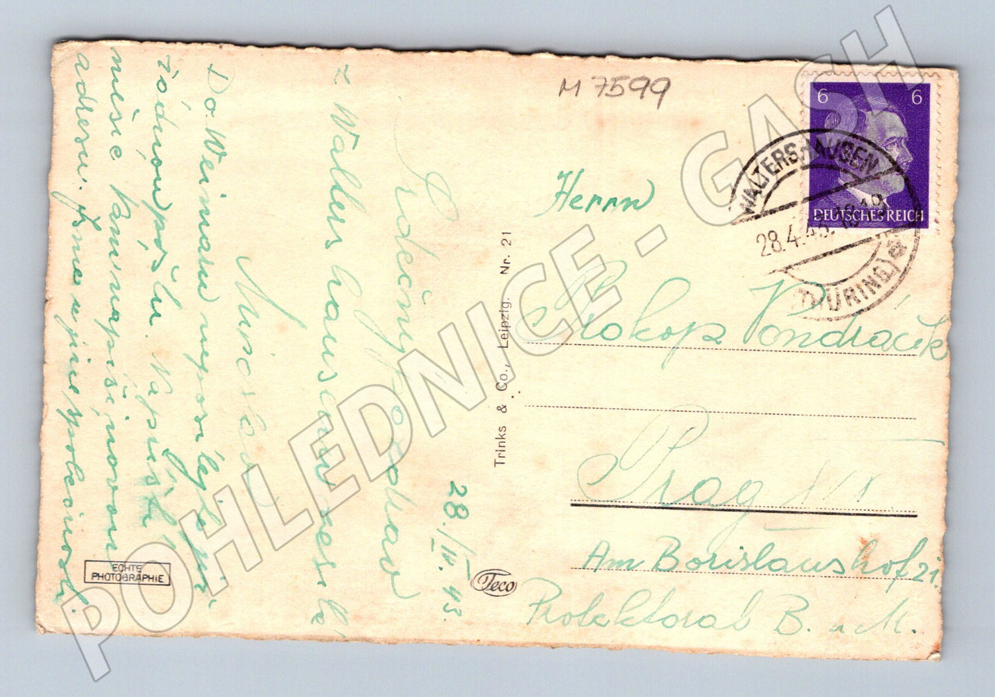 Pohlednice Waltershausen koláž 1943 (M7599)