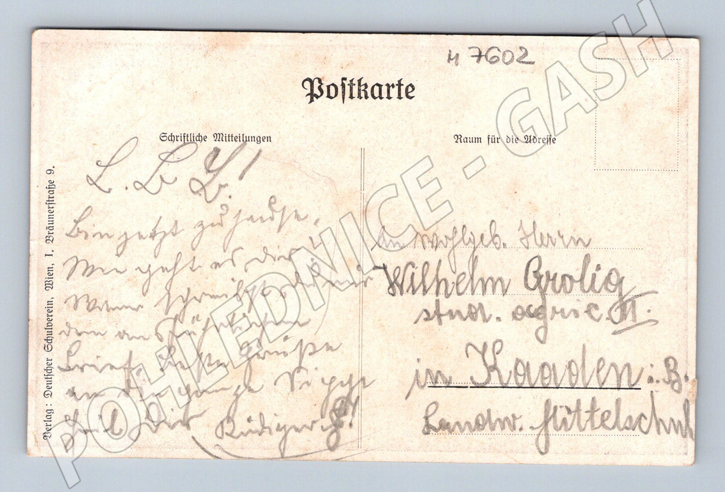 Pohlednice rytíř školní spolek Vídeň 1900s (M7602)