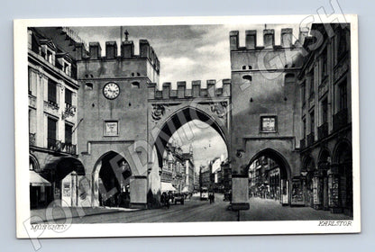 Pohlednice Mnichov Karlstor stará čb (M7605)