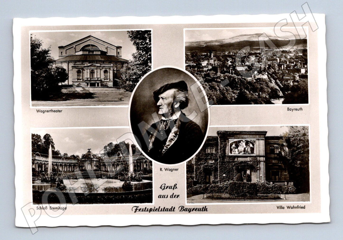 Pohlednice Bayreuth koláž památek město Wagner historická (M7608)