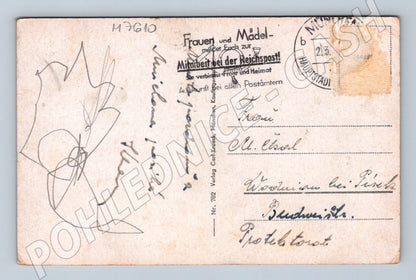 Pohlednice Mnichov Marienplatz radnice a Frauenkirche prošlá (M7610)