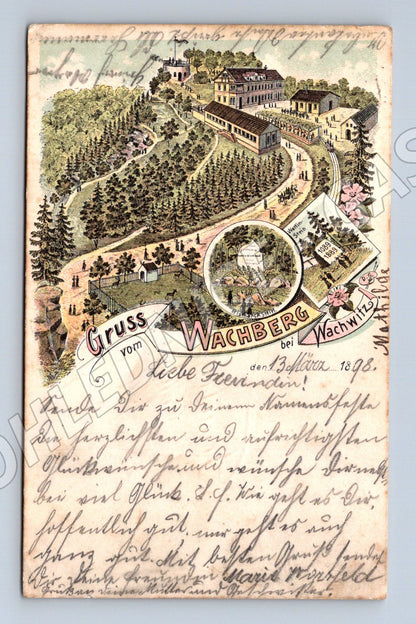 Pohlednice Wachberg Čechy 1898 kolorovaná psaná pohlednice (M7619)