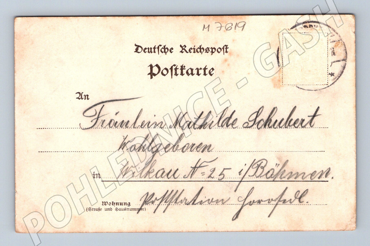 Pohlednice Wachberg Čechy 1898 kolorovaná psaná pohlednice (M7619)