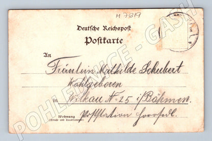 Pohlednice Wachberg Čechy 1898 kolorovaná psaná pohlednice (M7619)