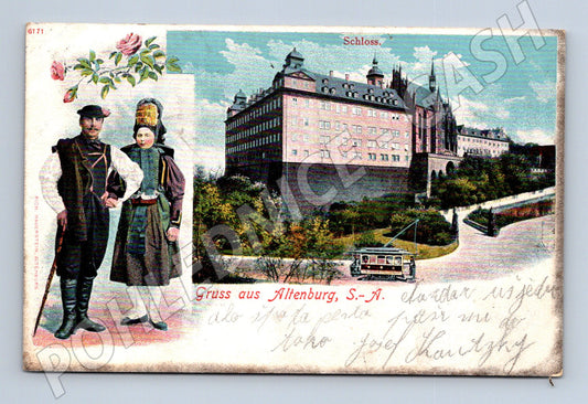Pohlednice Altenburg Schloss kolorovaná pohlednice Německo (M7621)