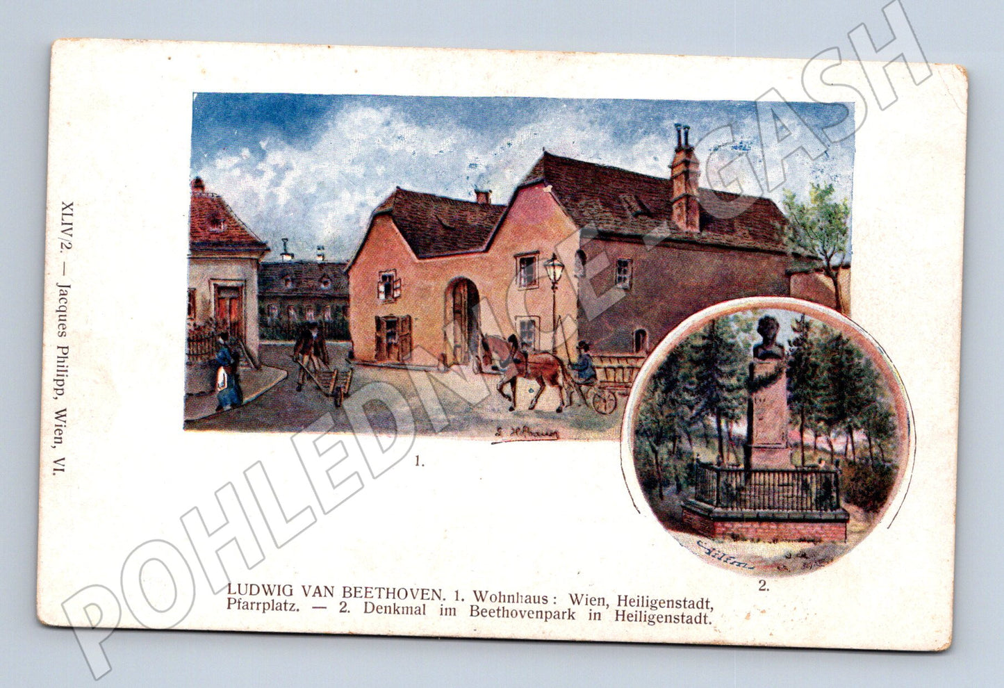 Pohlednice Ludwig van Beethoven Heiligenstadt a Beethovenpark (M7623)