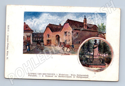 Pohlednice Ludwig van Beethoven Heiligenstadt a Beethovenpark (M7623)