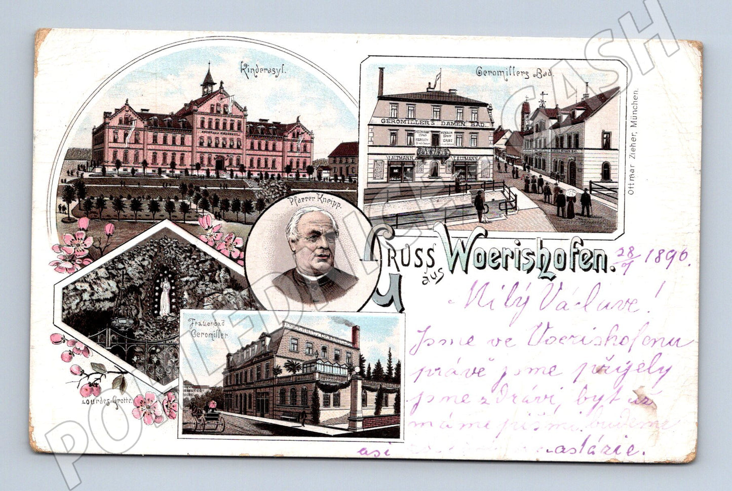 Pohlednice Wörishofen 1896 více motivů historická Německo (M7630)