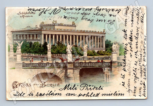 Pohlednice Berlín Schlossbrücke a muzeum historická (M7637)
