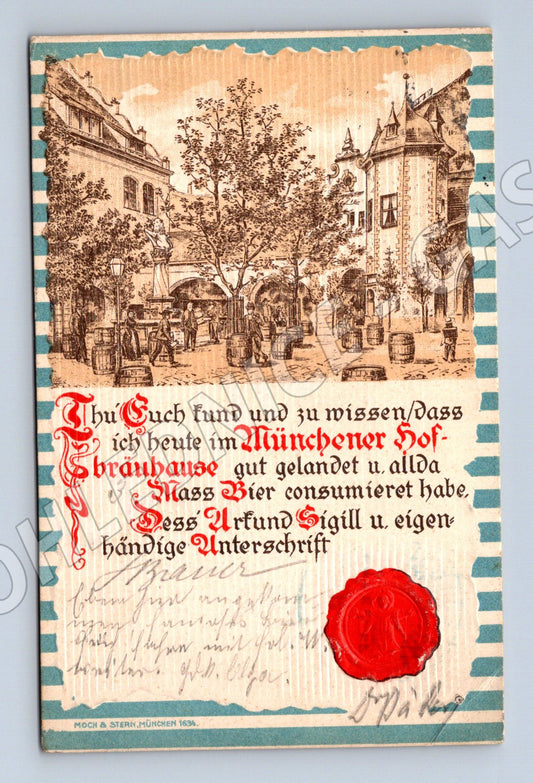 Pohlednice Münchener Hofbräuhaus pivovar Rakousko Uhersko (M7641)