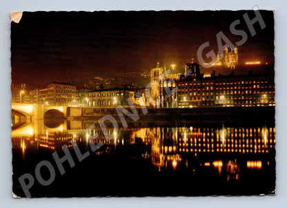 Postcard Lyon evening France historical 1963 (M7642)