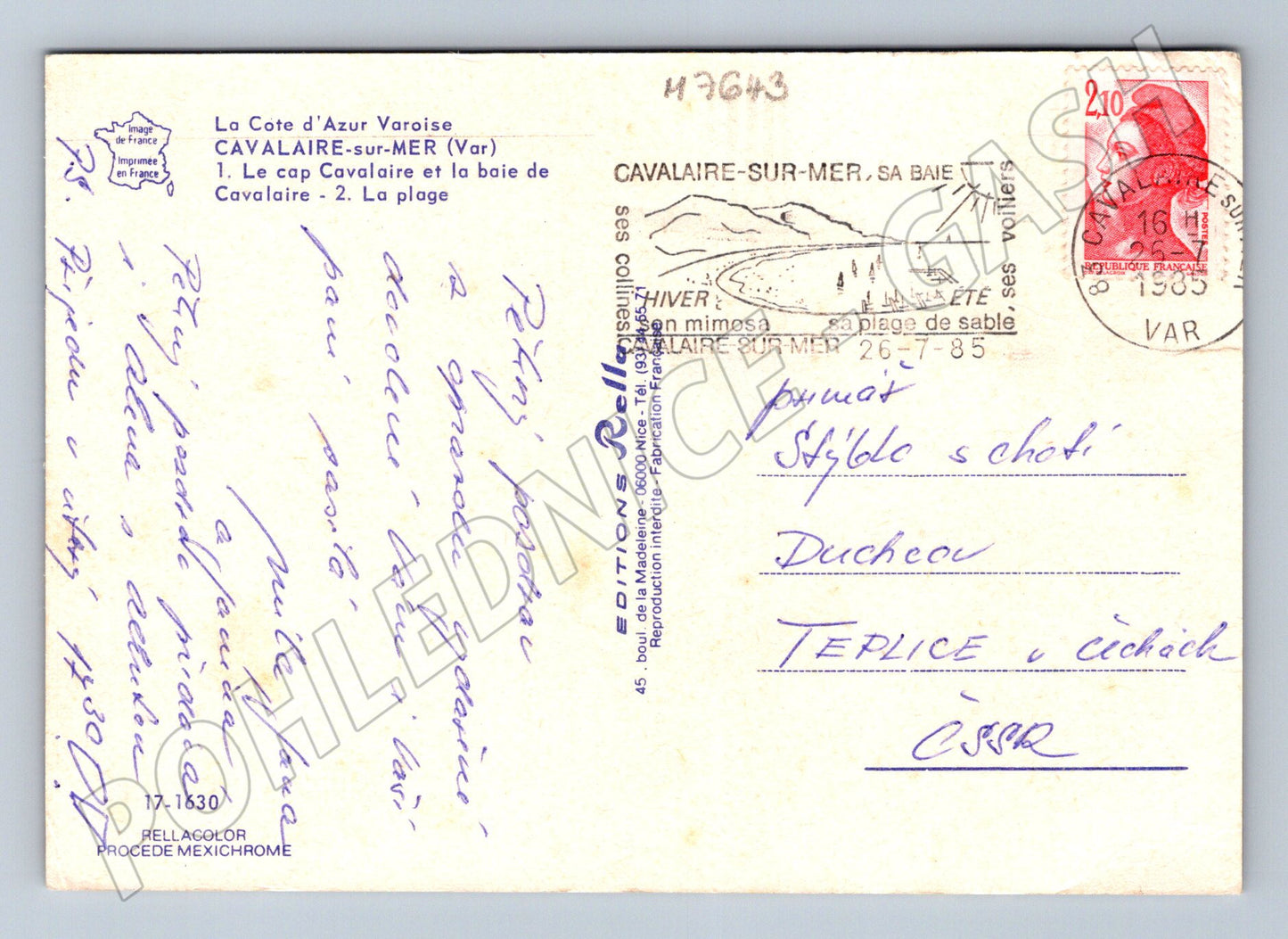 Postcard Cavalaire sur Mer French Riviera 1983 (M7643)