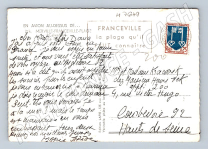 Pohlednice Merville Franceville Plage letecký pohled (M7649)