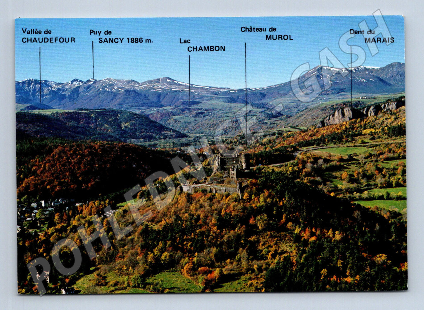 Postcard Château de Murol Auvergne France castle (M7651)