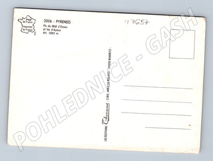 Postcard Pyrenees Pic du Midi d'Ossau lake Ayous sheep (M7657)