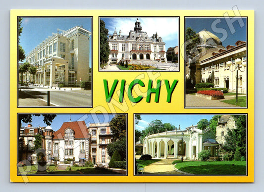 Postcard Vichy spa and monuments of France multiple shots (M7658)