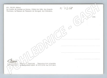 Postcard Vichy spa and monuments of France multiple shots (M7658)