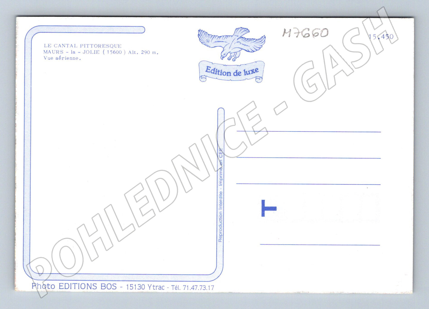 Postcard Maurs Cantal France aerial view (M7660)