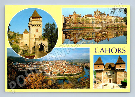 Postcard Cahors Pont Valentré panorama multiple views (M7665)