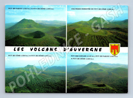 Postcard Les Volcans d'Auvergne aerial view (M7670)