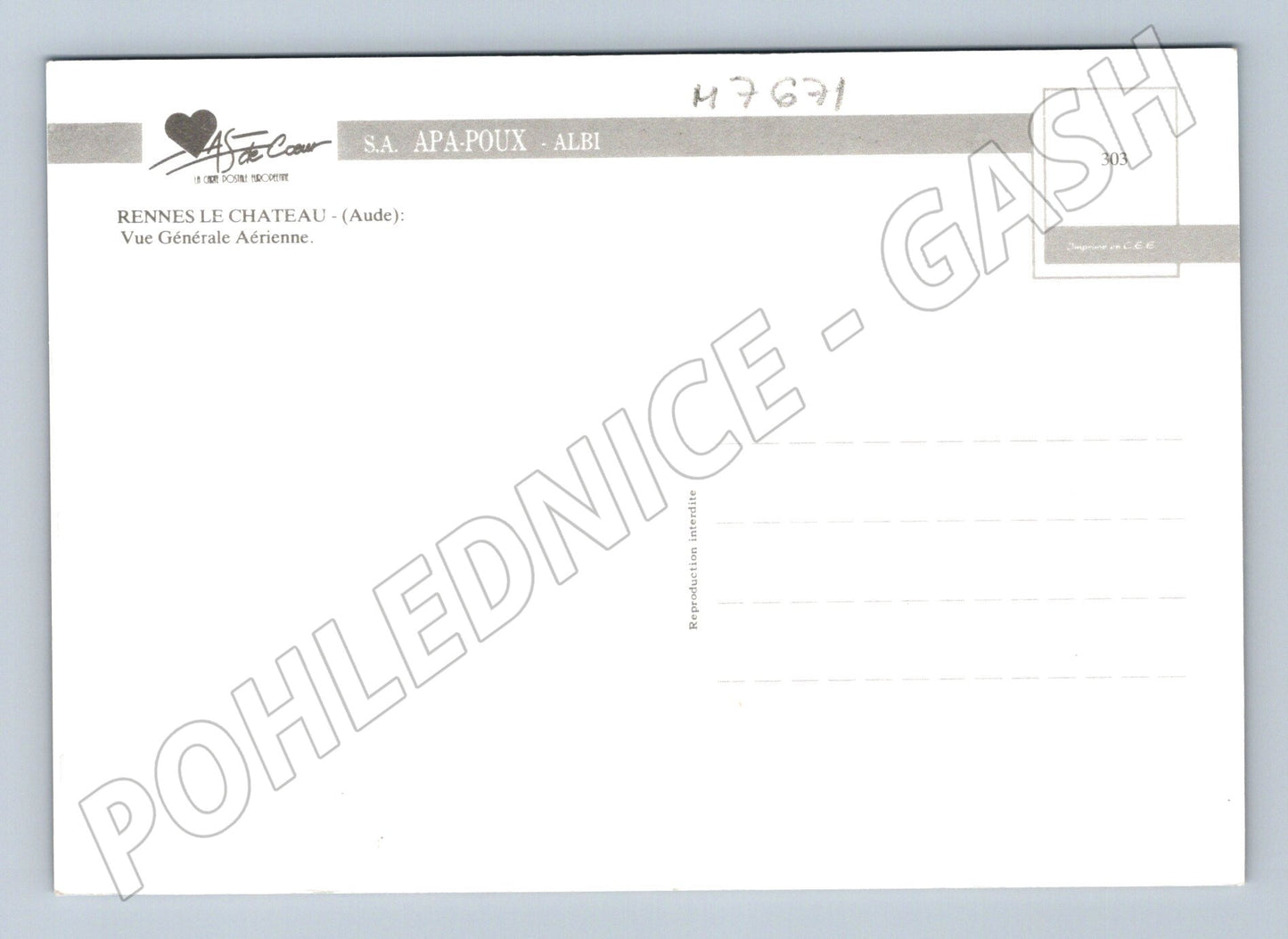 Postcard Rennes le Château aerial view France (M7671)