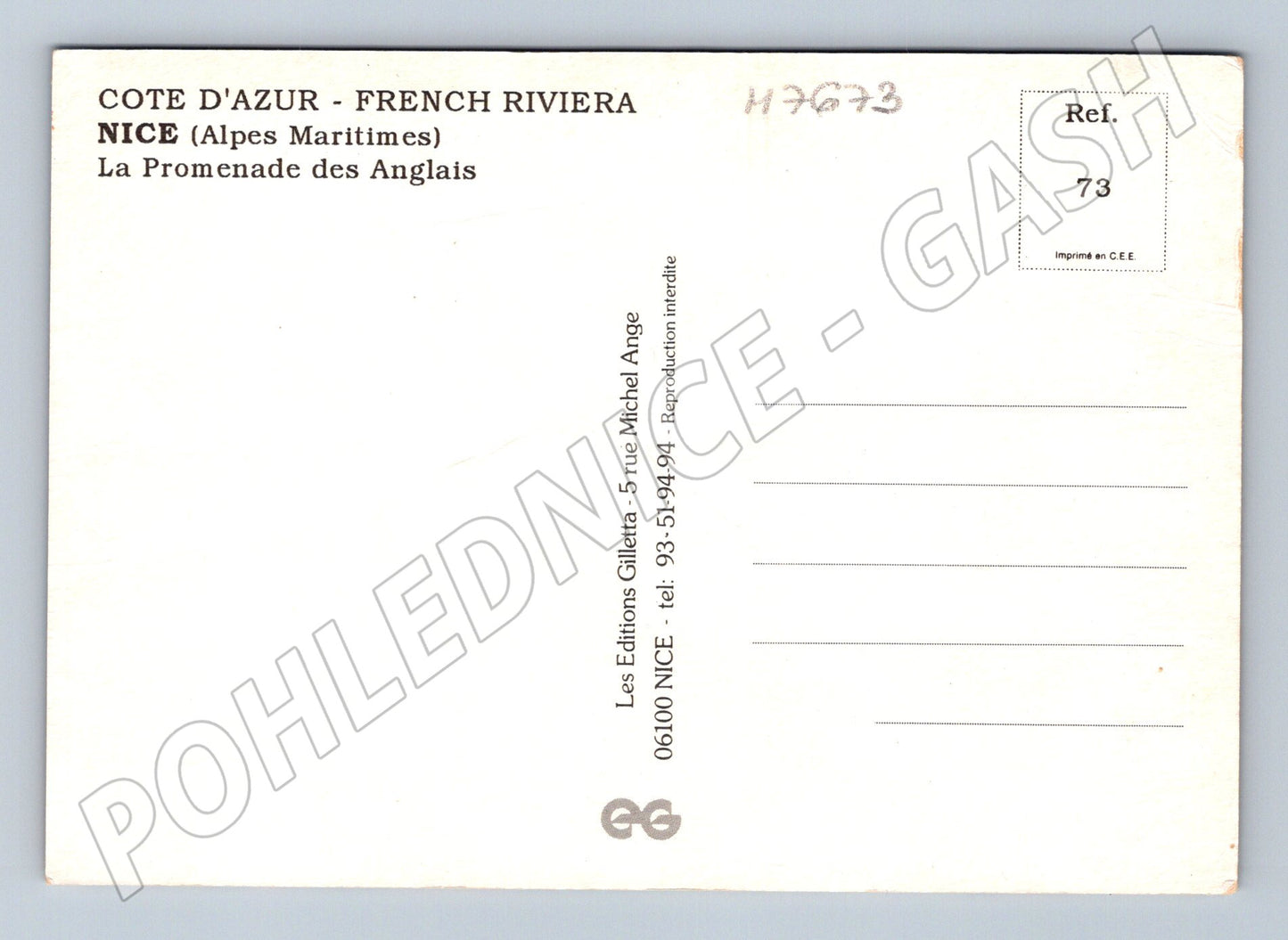 Postcard Nice Promenade des Anglais Côte d'Azur (M7673)