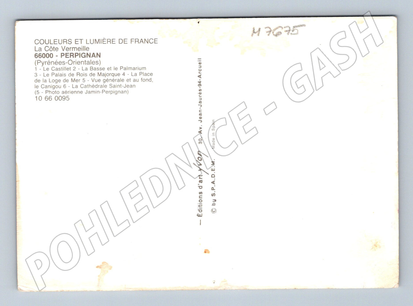 Postcard Perpignan collage of monuments and cities of France (M7675)