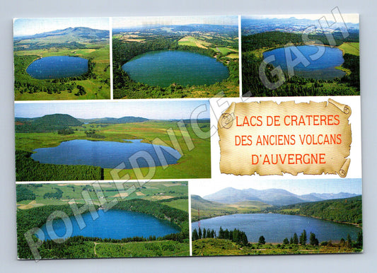 Postcard Lacs de Cratères d'Auvergne Crater Lakes (M7680)