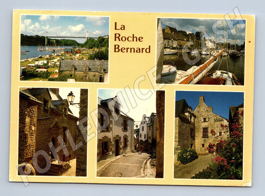 Postcard La Roche Bernard Brittany bridge harbor alleys (M7681)