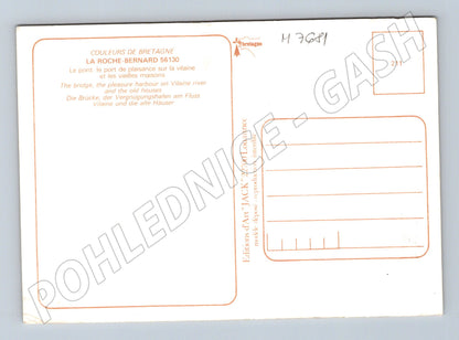 Pohlednice La Roche Bernard Bretaň most přístav uličky (M7681)