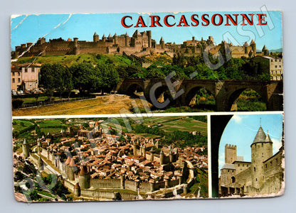 Pohlednice Carcassonne pevnost a město Francie (M7682)