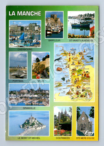 Postcard La Manche Normandy collage 1998 used (M7688)