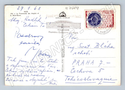 Pohlednice Nice Promenade des Anglais 1968 razítko (M7689)