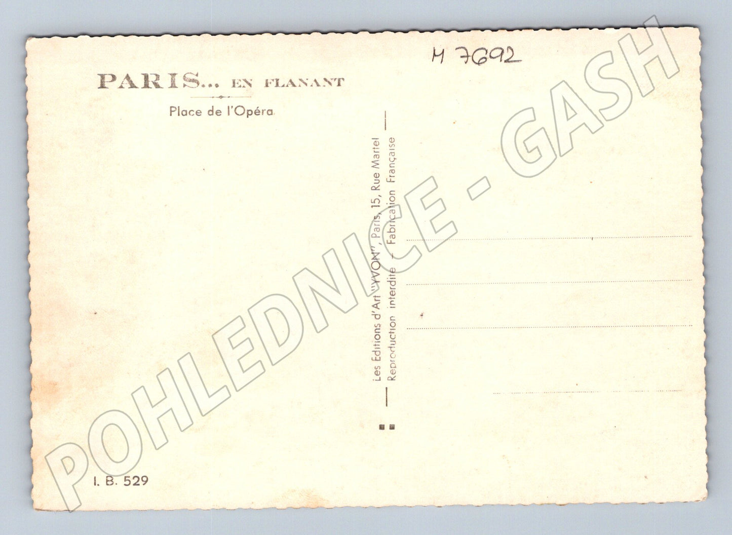 Postcard Paris Place de l'Opéra Opéra Garnier 30 years (M7692)