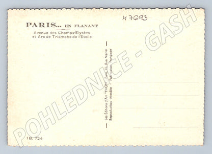Postcard Paris Champs Élysées and Arc de Triomphe (M7693)