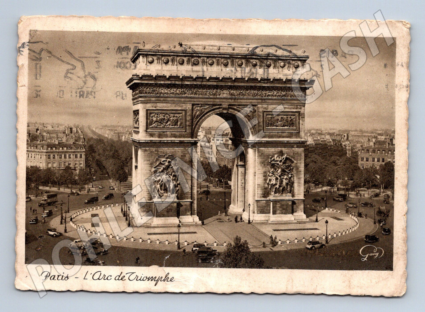 Pohlednice Paříž Arc de Triomphe 1952 odeslaná (M7699)