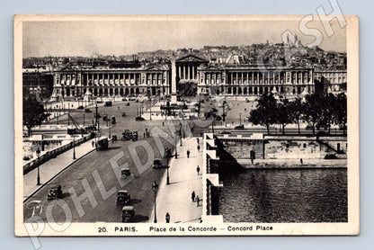 Postcard Paris Place de la Concorde 1937 to Czechoslovakia (M7709)