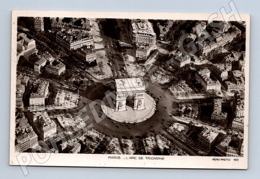 Postcard Paris Arc de Triomphe aerial view (M7711)