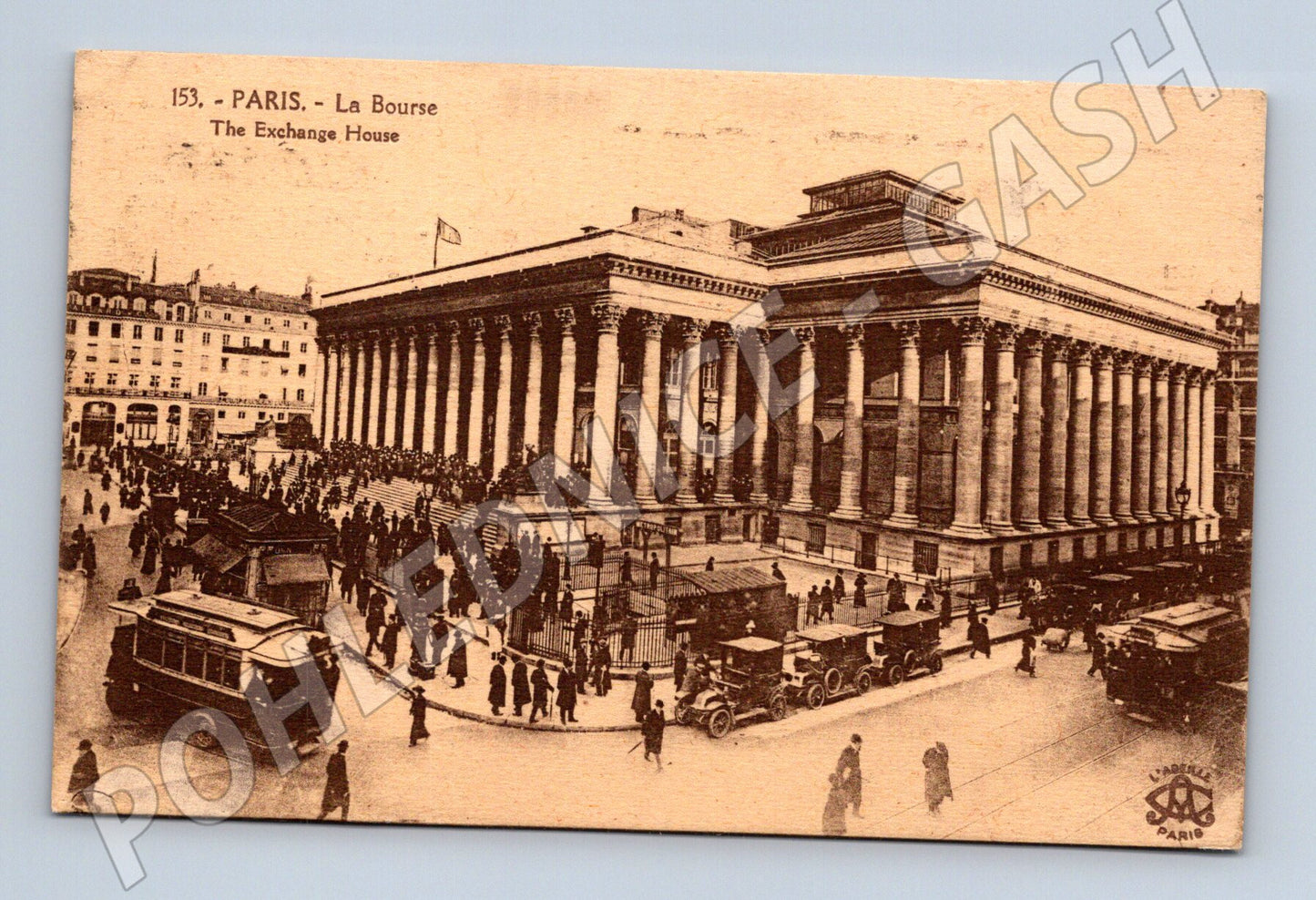 Postcard Paris La Bourse 1926 old with stamp (M7713)