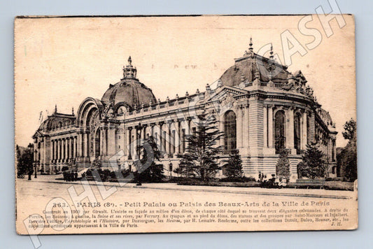 Postcard Paris Petit Palais 1920 franked (M7715)