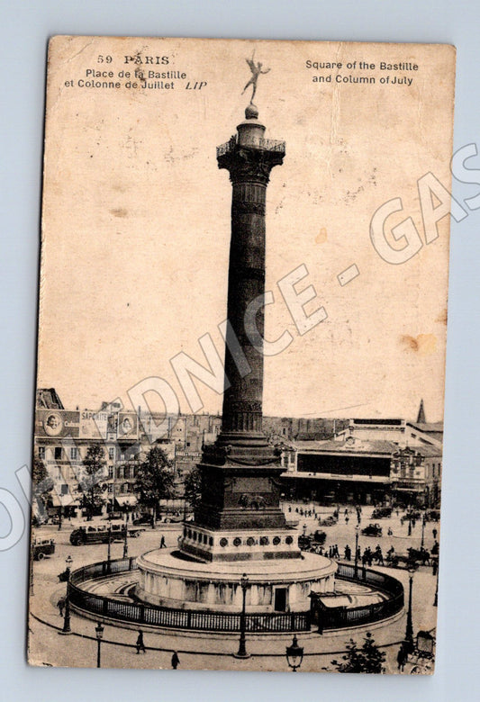 Postcard Paris Place de la Bastille July Column (M7717)