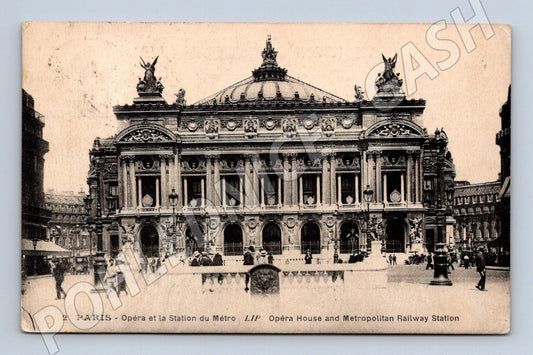 Pohlednice Paříž Opéra Garnier a metro 1926 (M7720)