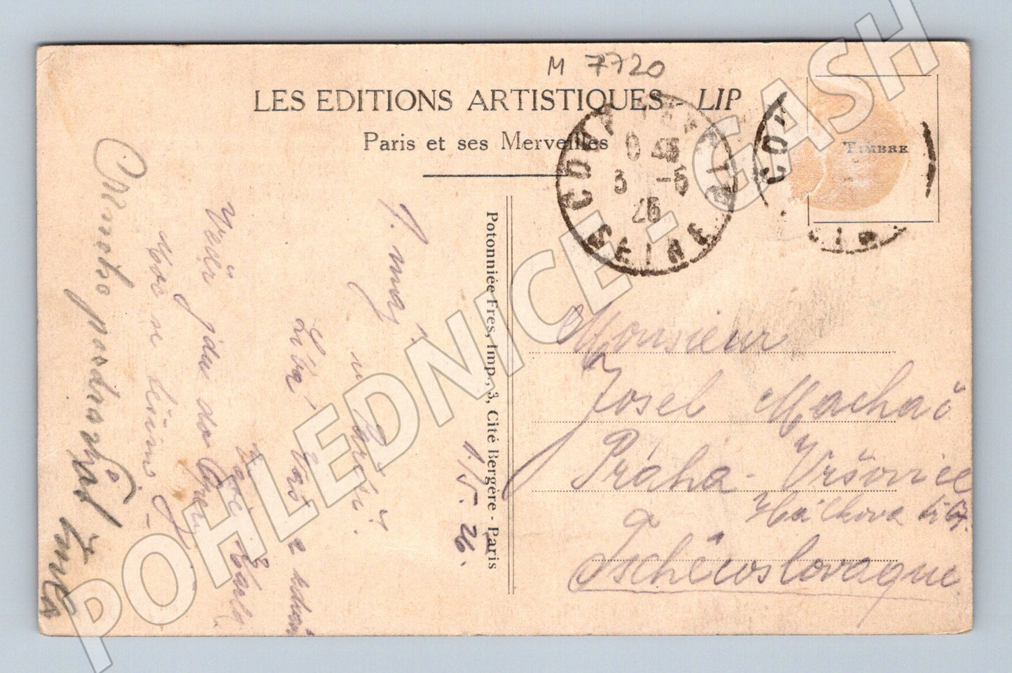 Pohlednice Paříž Opéra Garnier a metro 1926 (M7720)