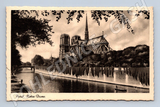 Pohlednice Paříž Notre-Dame retro neprošlá (M7723)