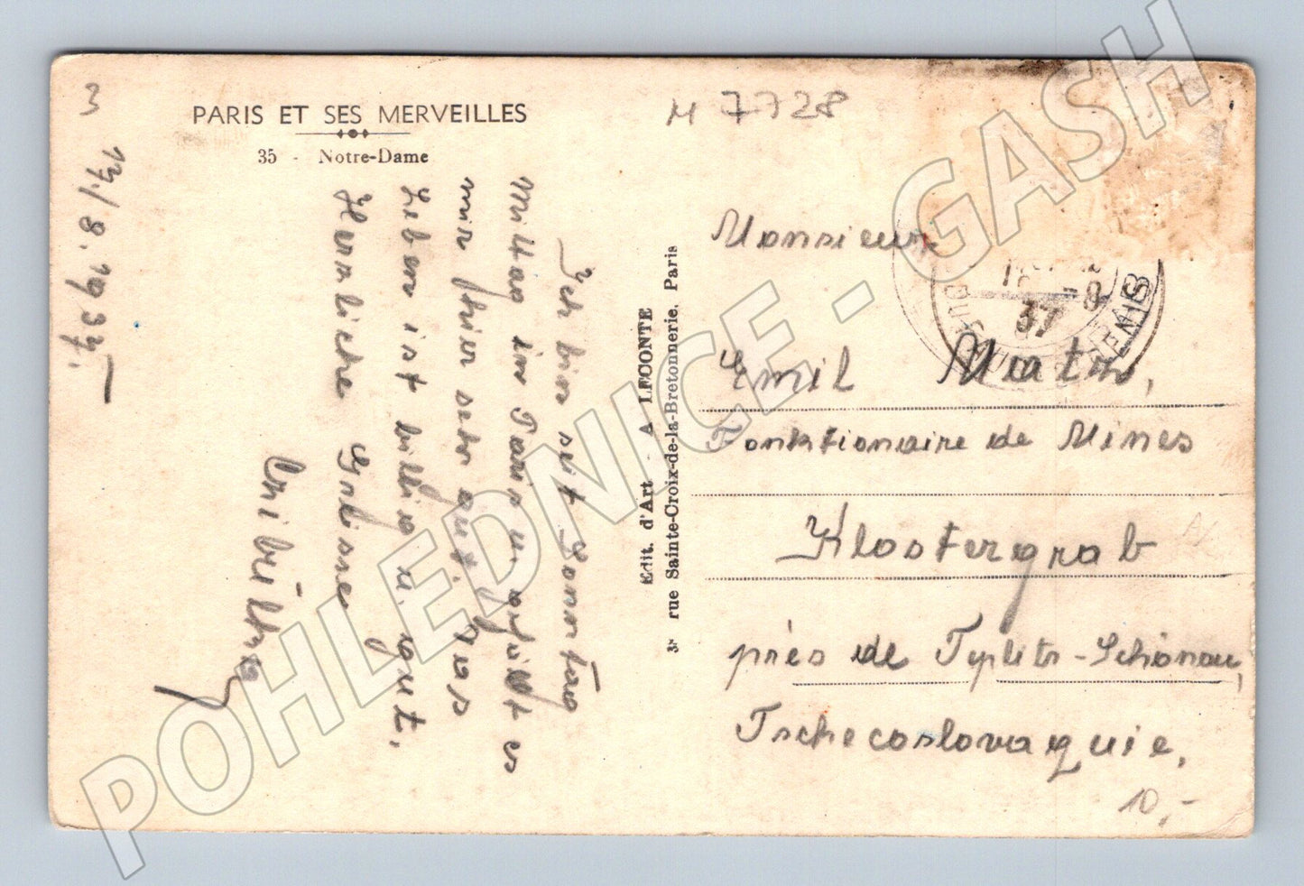 Postcard Paris Notre-Dame 1932 old postcard (M7728)