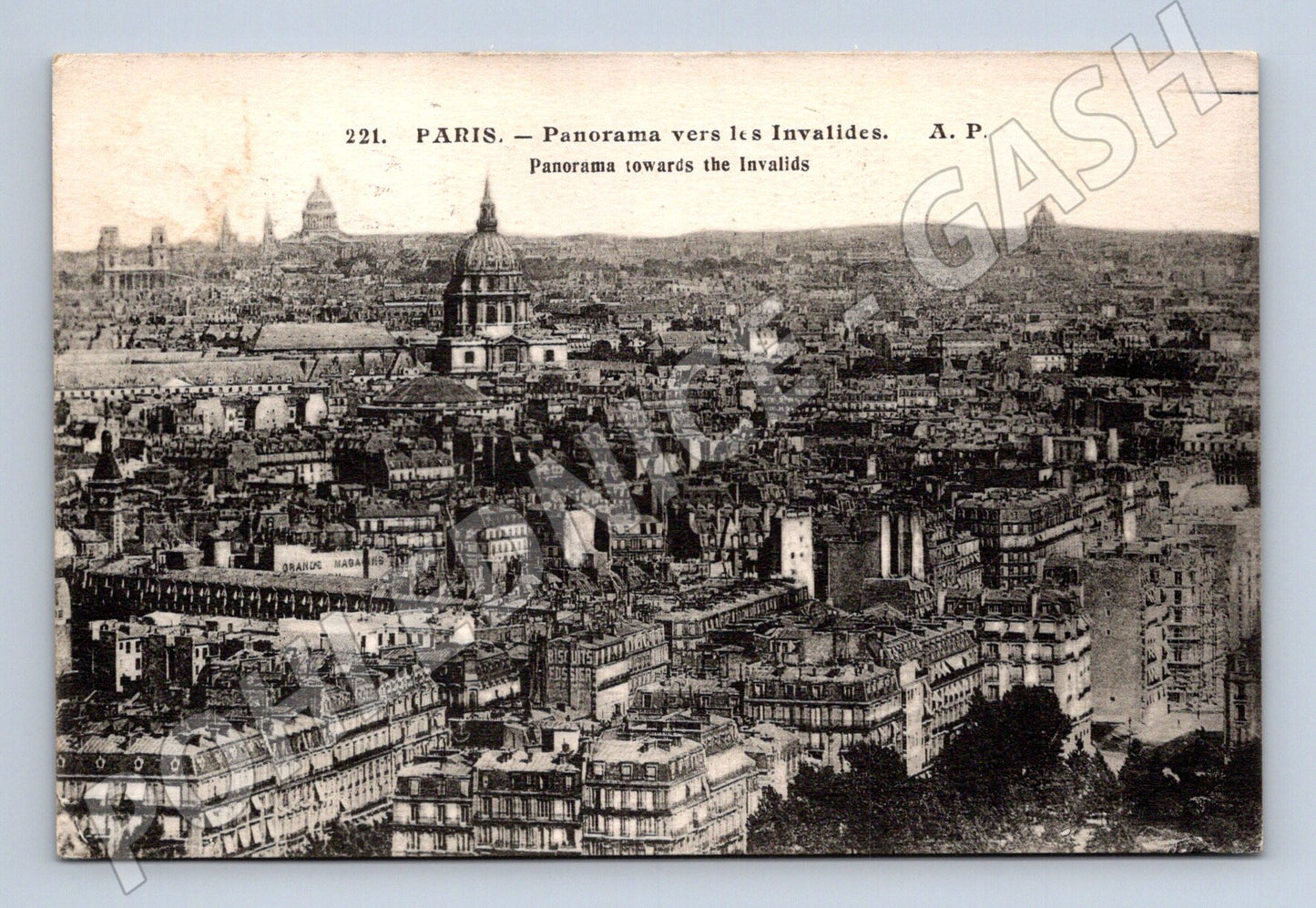Pohlednice Paříž panorama k Invalidovně 1930 do Prahy (M7738)