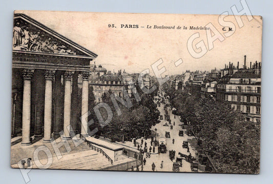 Pohlednice Paříž Boulevard de la Madeleine 1923 (M7740)