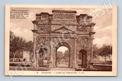 Postcard Orange Arc de Triomphe antique monument (M7744)